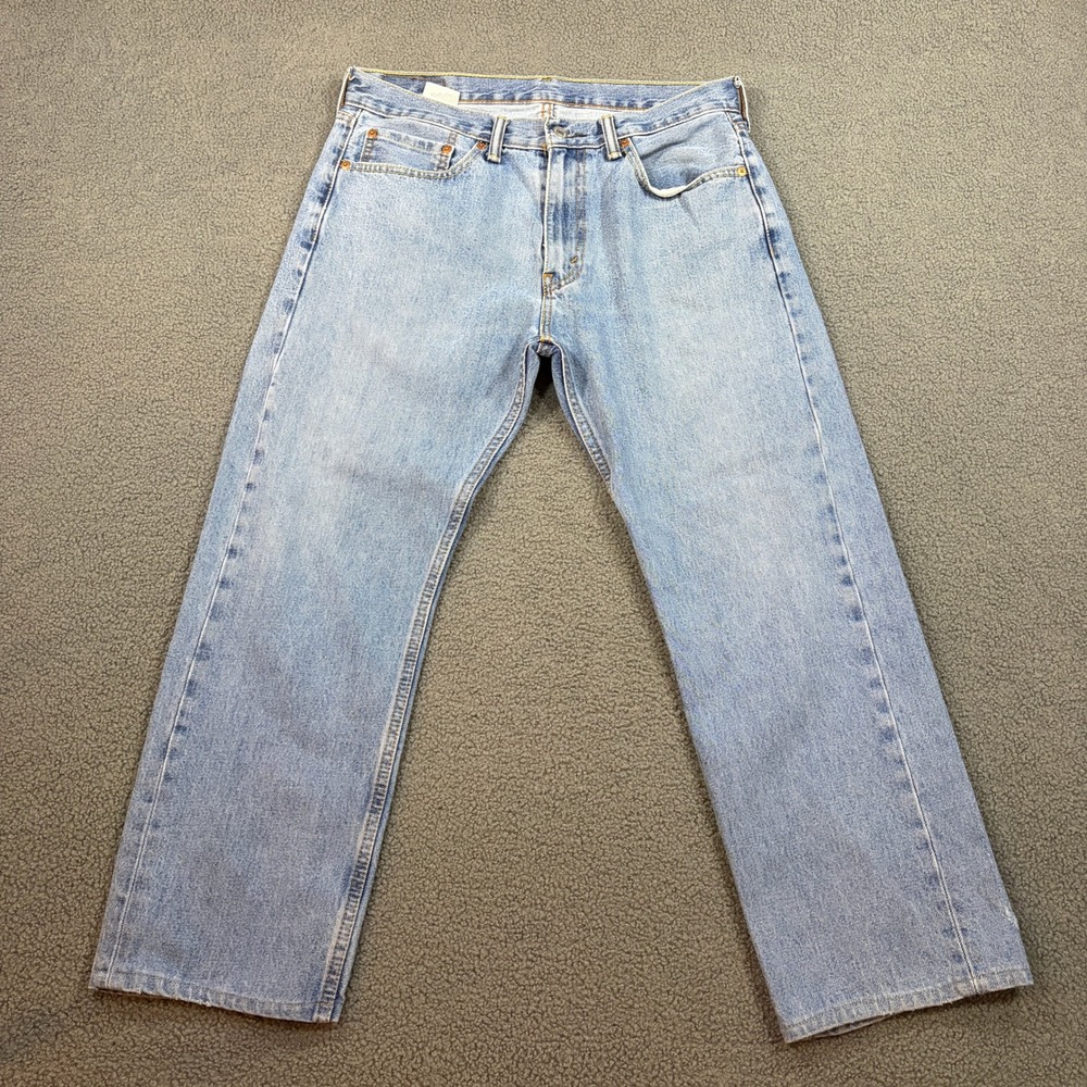 Levi's Jeans Mens 34x29 Blue 505 Straight Leg Regular Fit Light Wash Denim